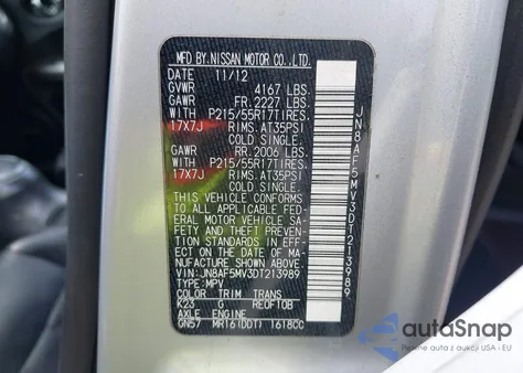 2013 Nissan Juke Sl z USA, uszkodzony, nr VIN JN8AF5MV3DT213989